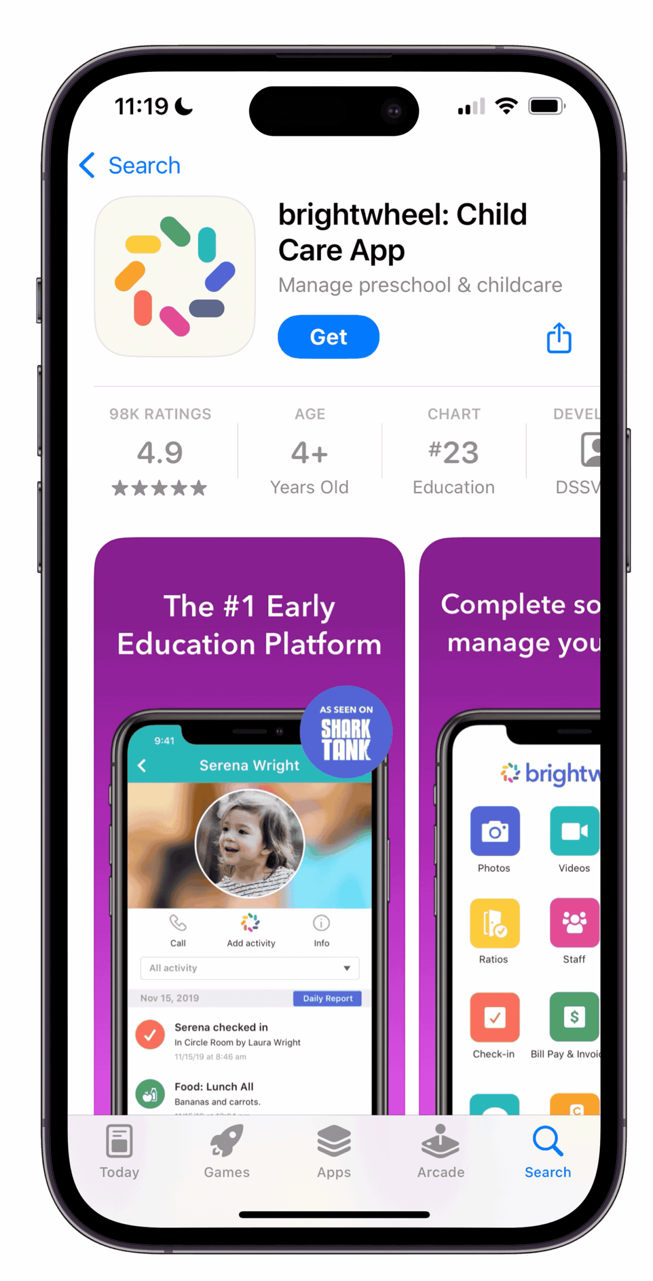 The Brightweel App in the iOS App Store